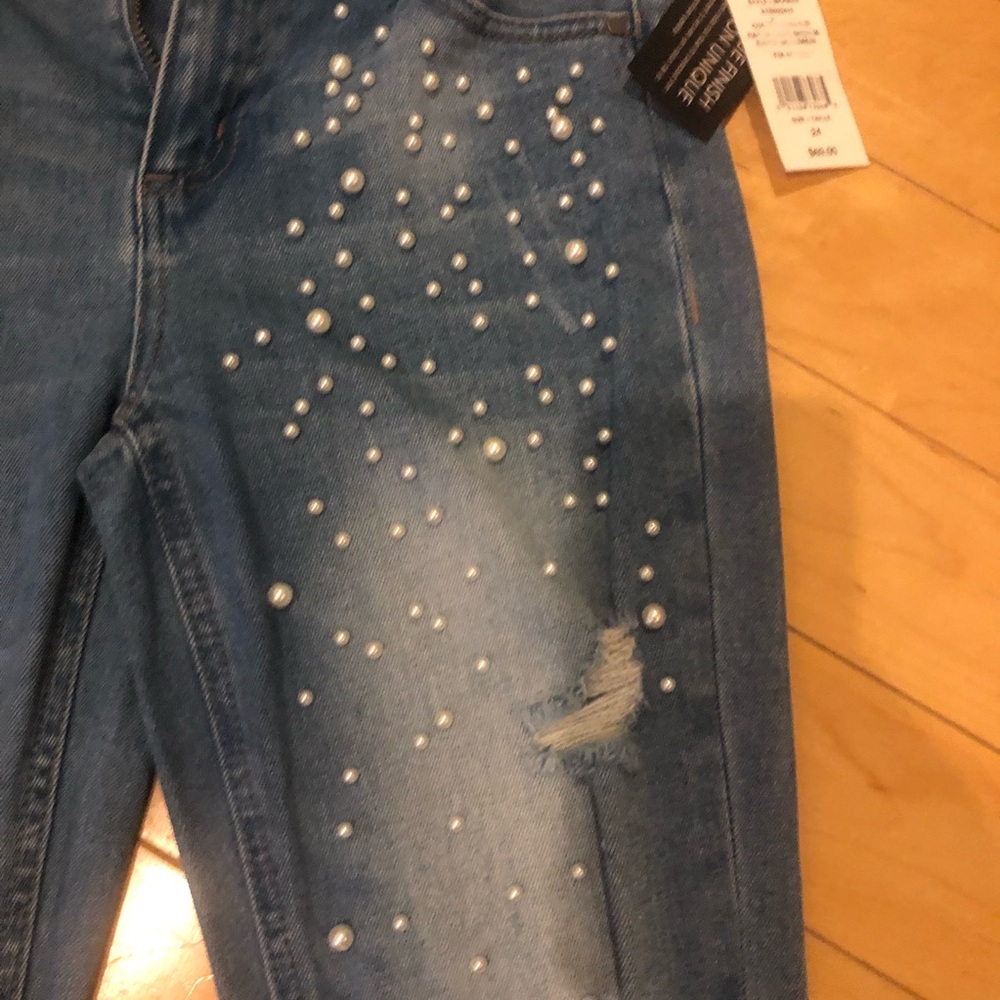 NWT girlfriend jeweled ripped jeans size 24 - Picture 3 of 8